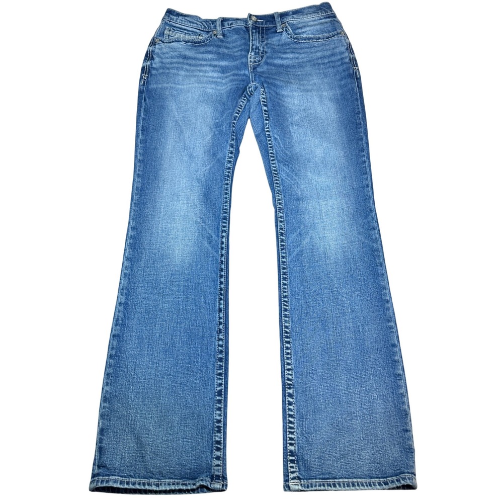 BKE Aiden Jeans Mens 33x34 Straight Leg Stretch Medium Wash Blue Classic Western